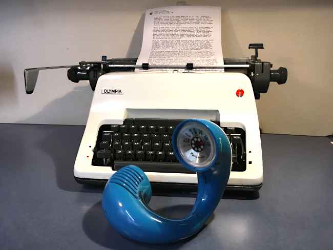Typewriter and Toot-A-Loop radio.