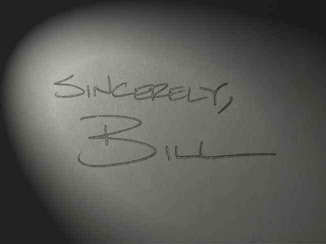 Sincerely, Bill