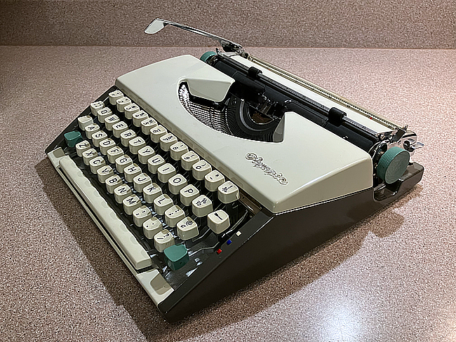 An Olympia SF Deluxe typewriter